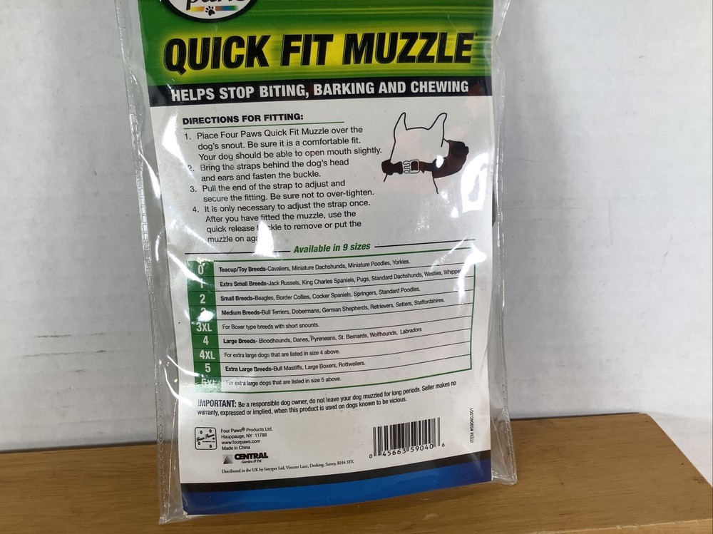 NEW Four Paws Quick Fit Muzzle For LARGE DOGS SIZE LARGE