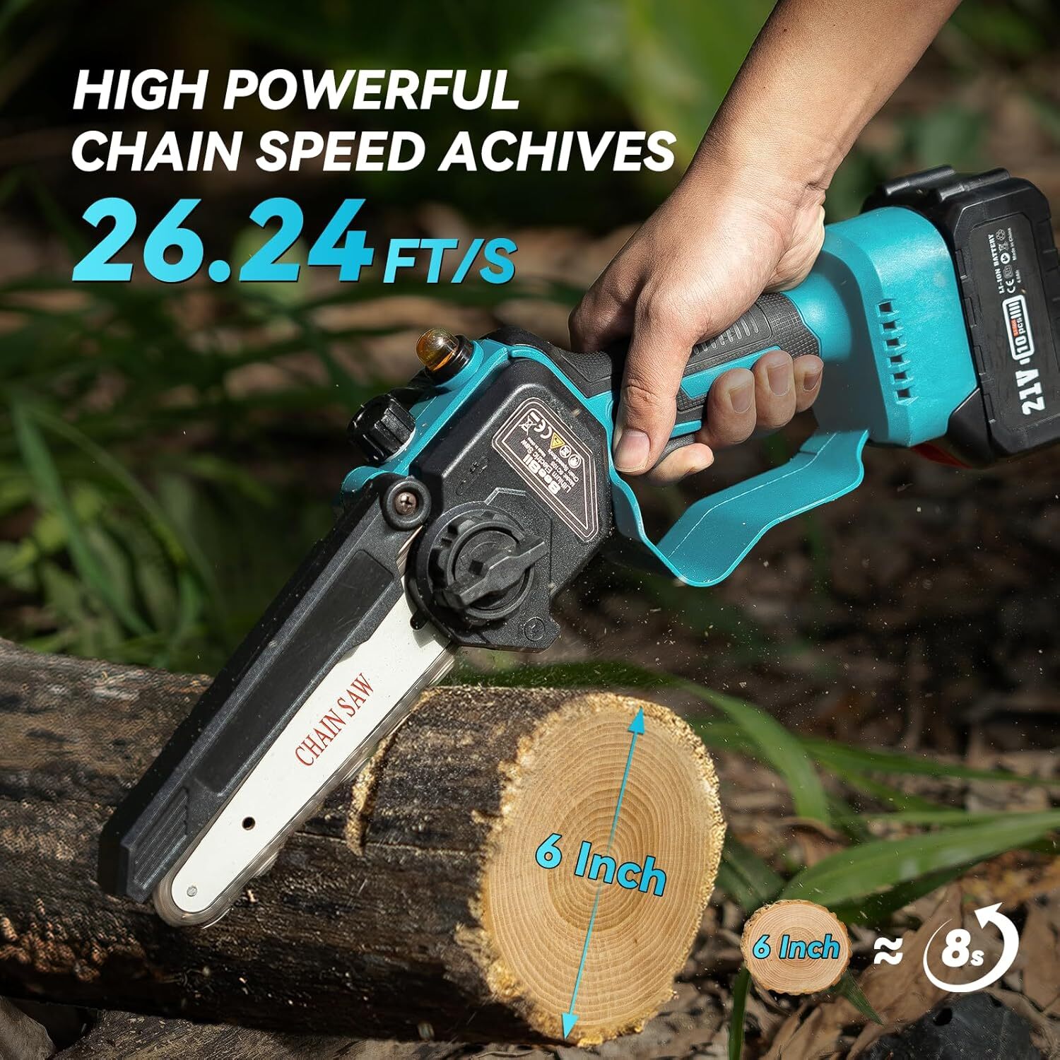 4-in-1 Cordless Pole Saw & Pole Pruning Shears Combo Kit Chainsaw Cutter 2*4000