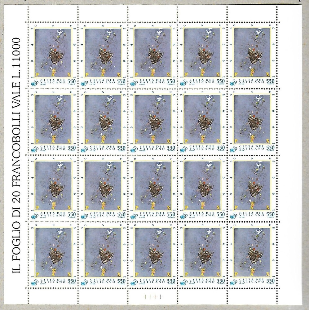 (FS297) Vatican 1995 UNO Full Sheets MNH v2