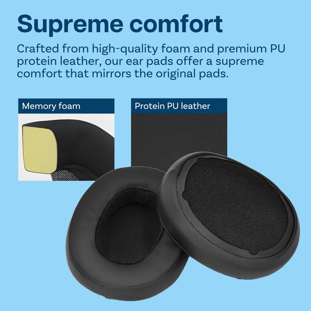 Replacement Ear Pads for Skullcandy Crusher Wireless/Evo - Memory Foam Black