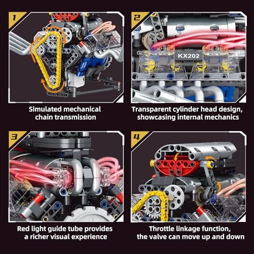 Mini V8 Engine Kit that Runs Building Set Technic Model with Motor, style 2