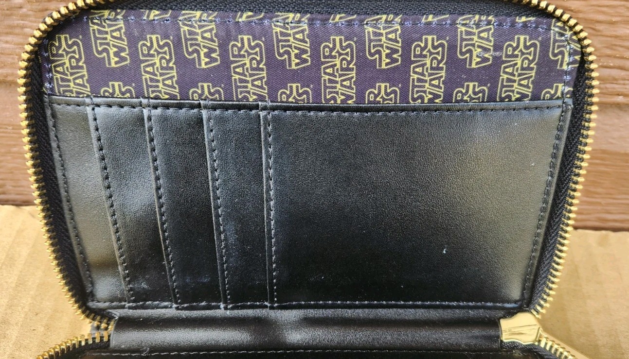 Loungefly Star Wars Wallet Princess Leia Luke Skywalker Zip Around Black