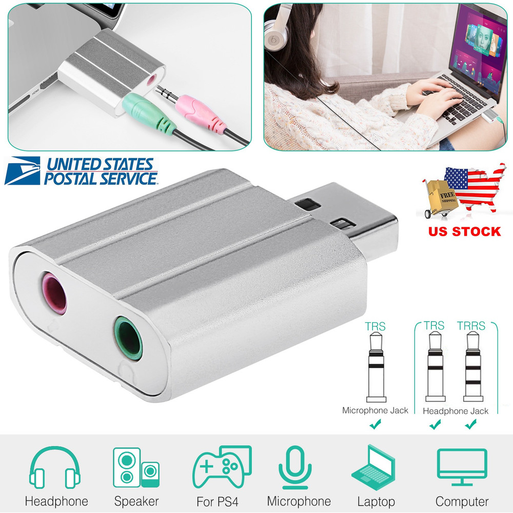 USB Audio Adapter External Stereo Sound Card