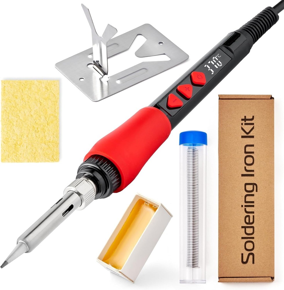 60W Soldering Iron with Ceramic Heating & LED Display for DIY Projects