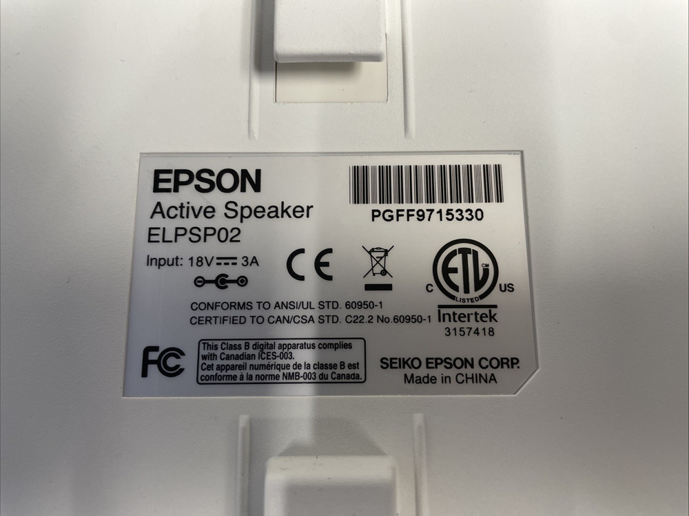 Epson Active Speaker ELPSP02 (USED)+adapter