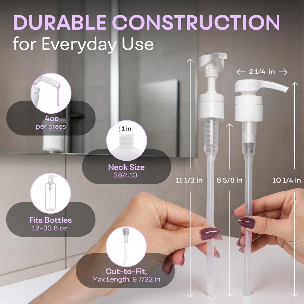 Universal Dispensing Pump for Shampoo Conditioner Refillable