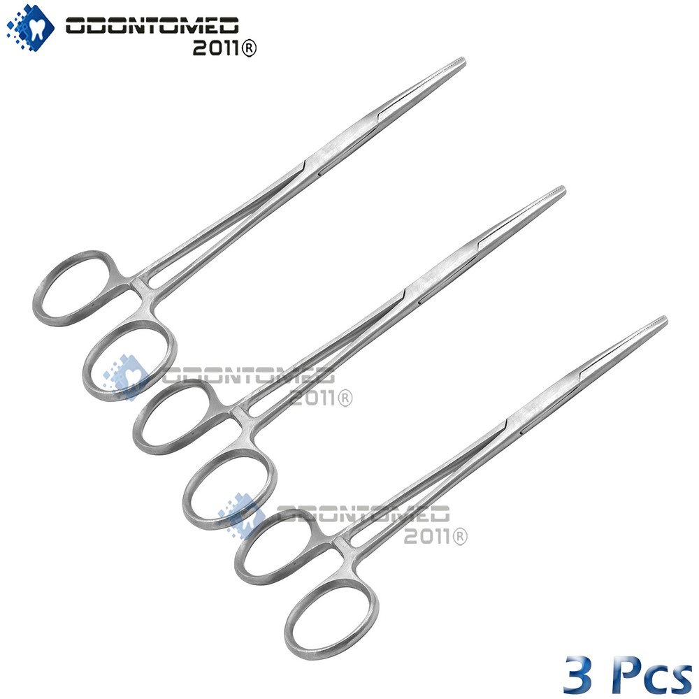 3 Rankin Crile Hemostat Locking Forceps Straight Tip 8"
