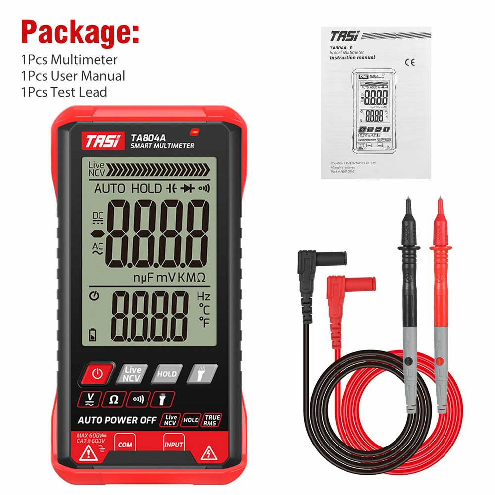 Digital Multimeter Voltmeter Ammeter AC DC Volt Ohmmeter Tester Meter Auto Range