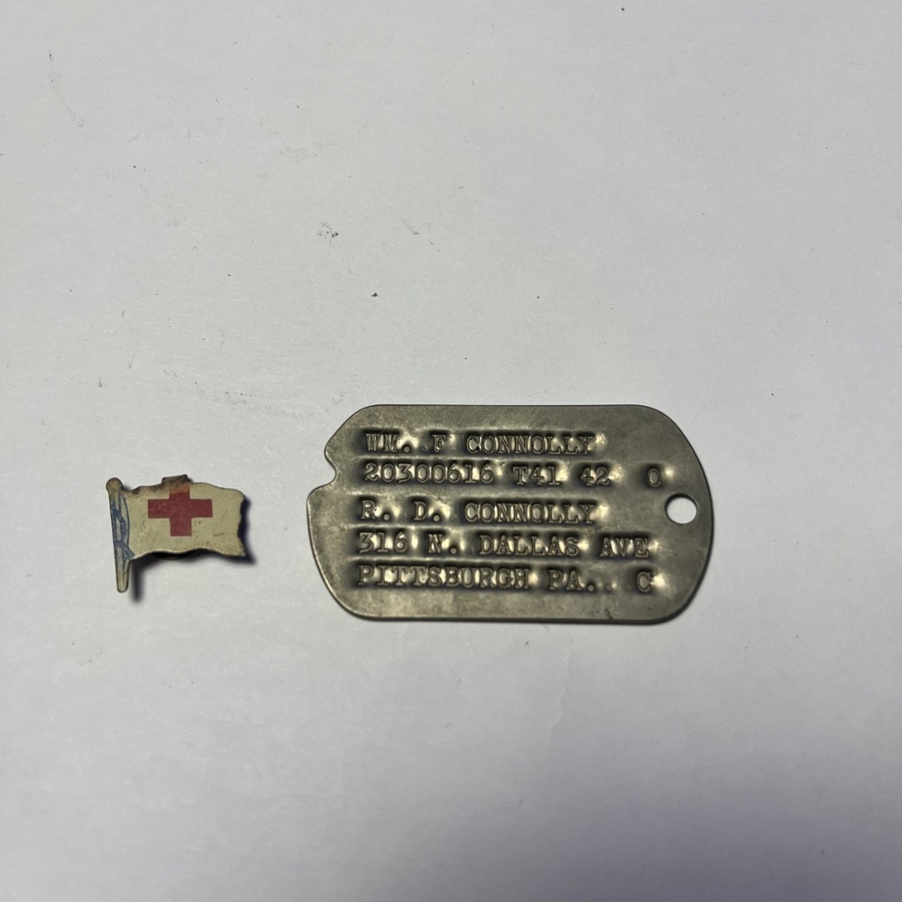 WW2 Type Notch Army Dog + Red Cross - WM. F Connolly - Pittsburgh Pennsylvania