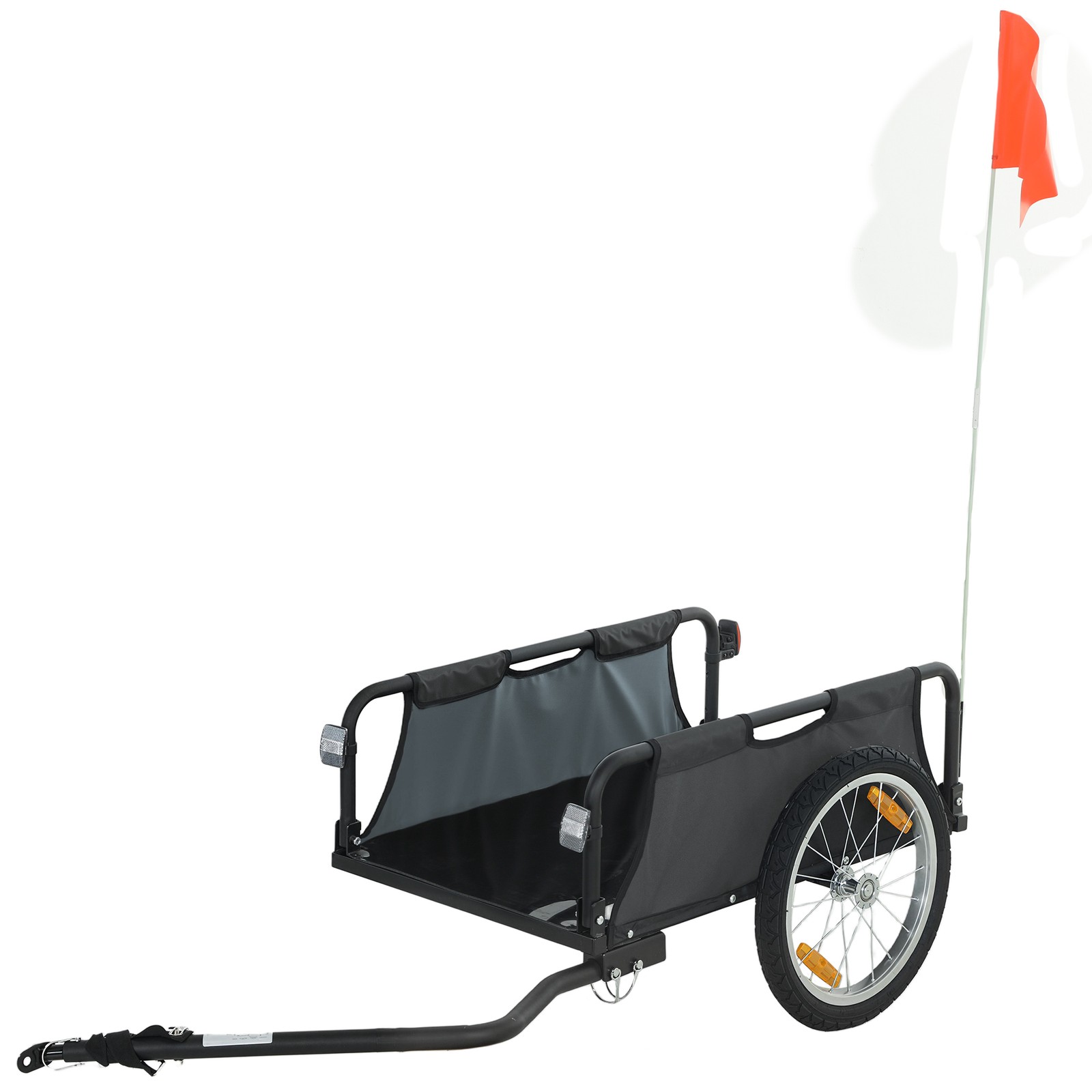 Soozier Bike Cargo Trailer with Quick Release 16" Wheels, Gray