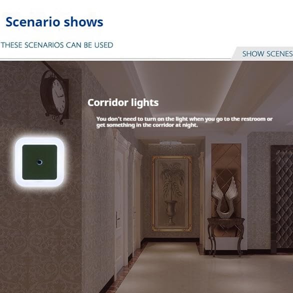 DeepCrush 6 Pack LED Night Light with Smart Sensor Dusk to Dawn Sensor, White