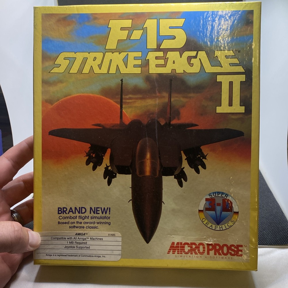 Microprose Classics F15 Strike Eagle II Vintage Software 3 1/2" Disk EUC