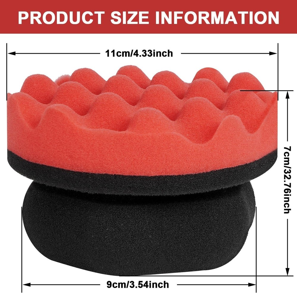2 Pack Large Tire Shine Applicator Pad, Tire Hex Grip Applicator