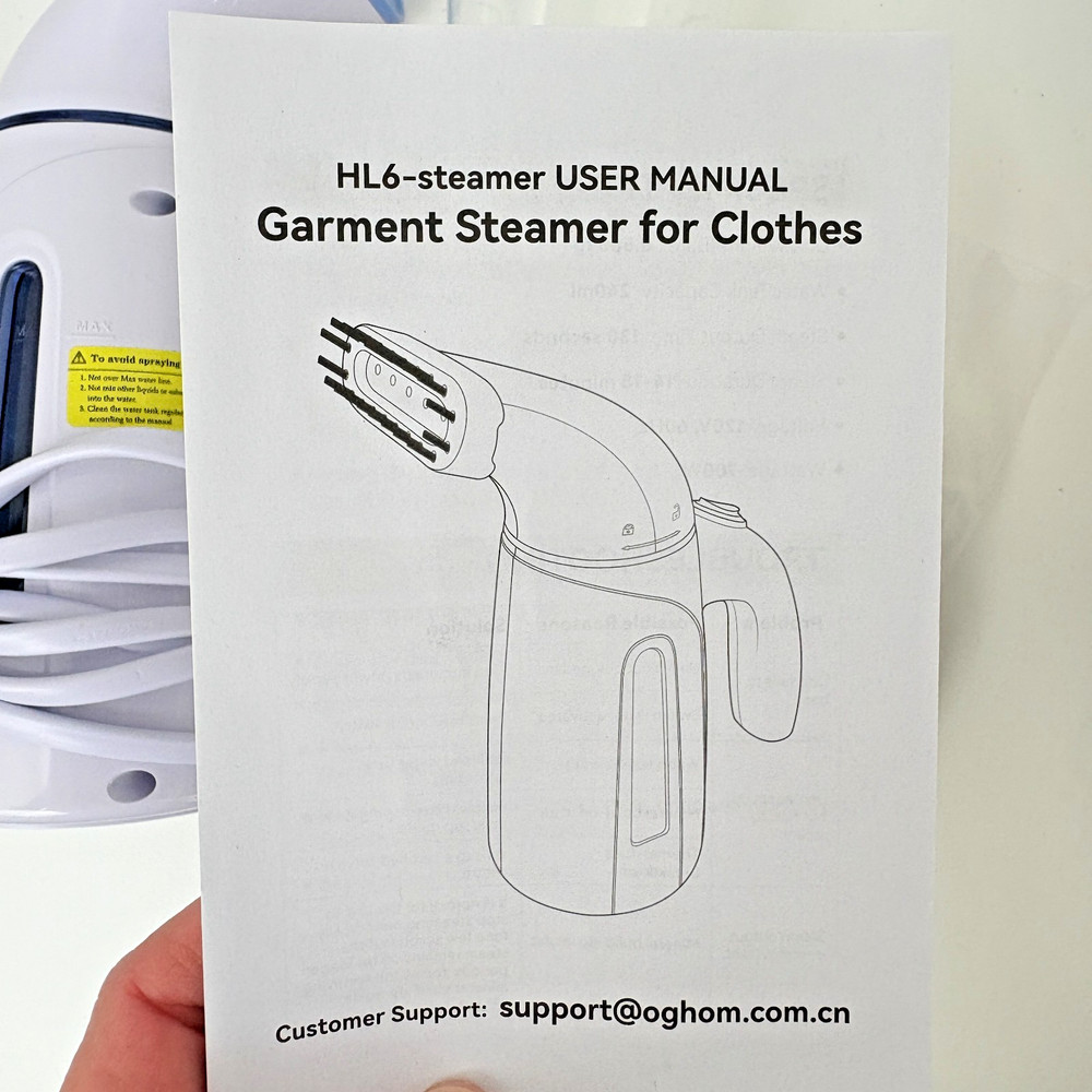 OGHom Portable Garment Steamer Model HL6 Handheld White