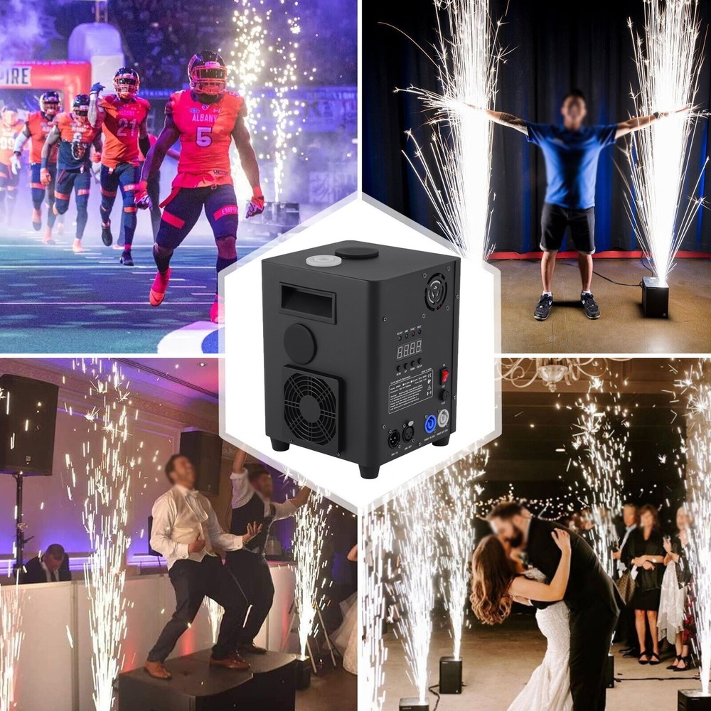 750W Cold Spark Machine DMX Firework Stage Effect Wedding Party DJ Event