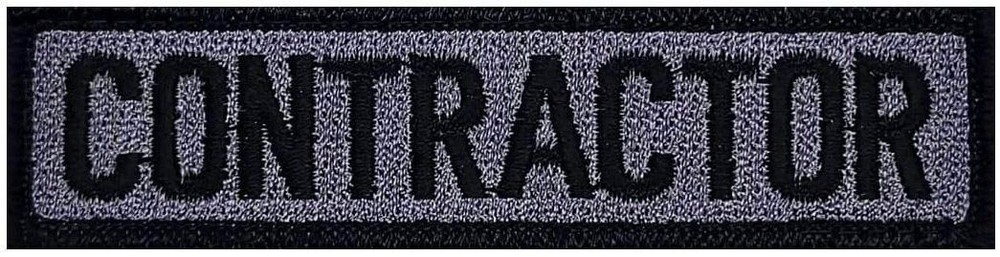 Contractor Embroidered Morale Patch | 2PC HOOK BACKING 3.75"X1" (QP972)