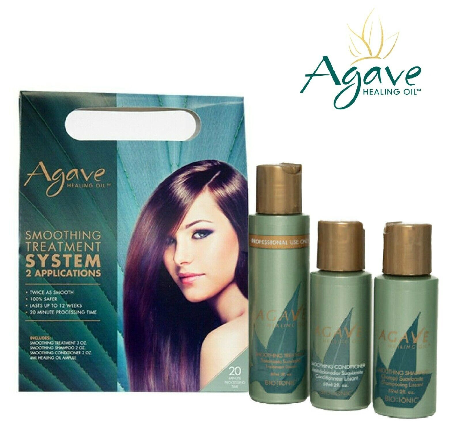 Agave Healing Oil Smoothing Treatment System - 2 APPLICATIONS KIT- FRESH!
