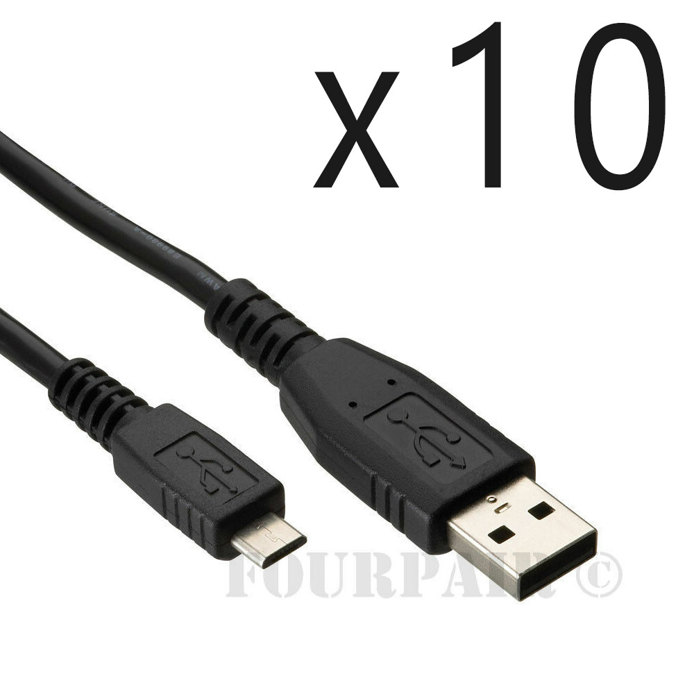 10 Pack - 10ft Micro USB Sync Charger Cable Cord LG HTC PS4 Xbox One Controller