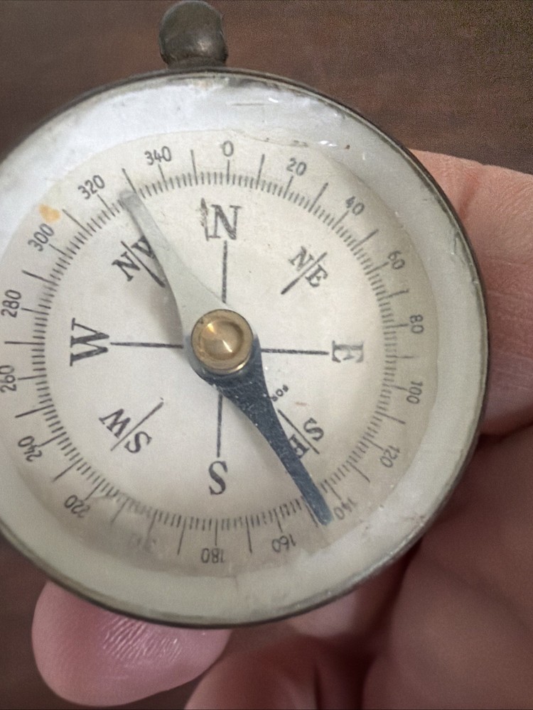 Vintage Brass Pocket Compass Small Navigation Maritime Camping Tool