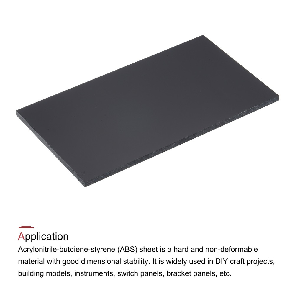 ABS Plastic Sheet 7" x 4" x 0.2" ABS Styrene Sheets Black 1 Pcs
