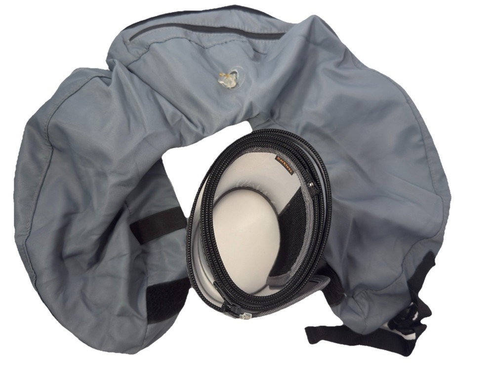 Barkless Dog Muzzle Grey Adjustable Mask Compatible With Medium Large Pets