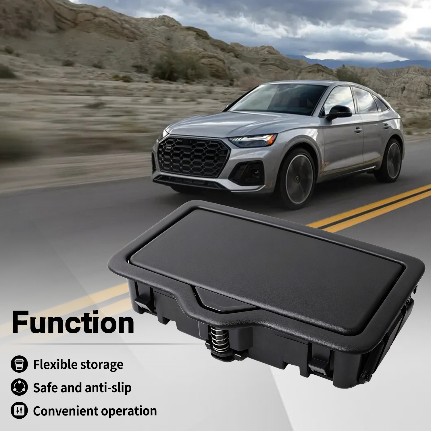 Rear Seat Armrest Cup Holder 4M0885995A For Audi Q2 Q3 Q5 Q7 SQ7 Q8 2016-2026