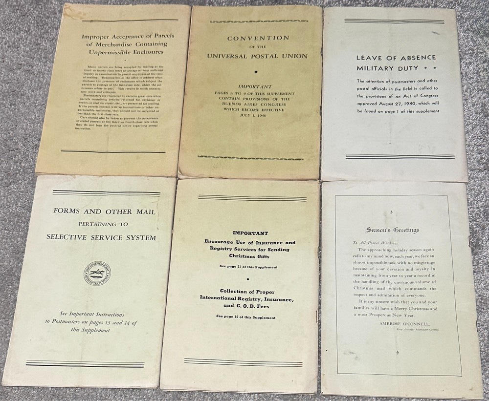6 United States Official Postal Guides From 1940 Paperback