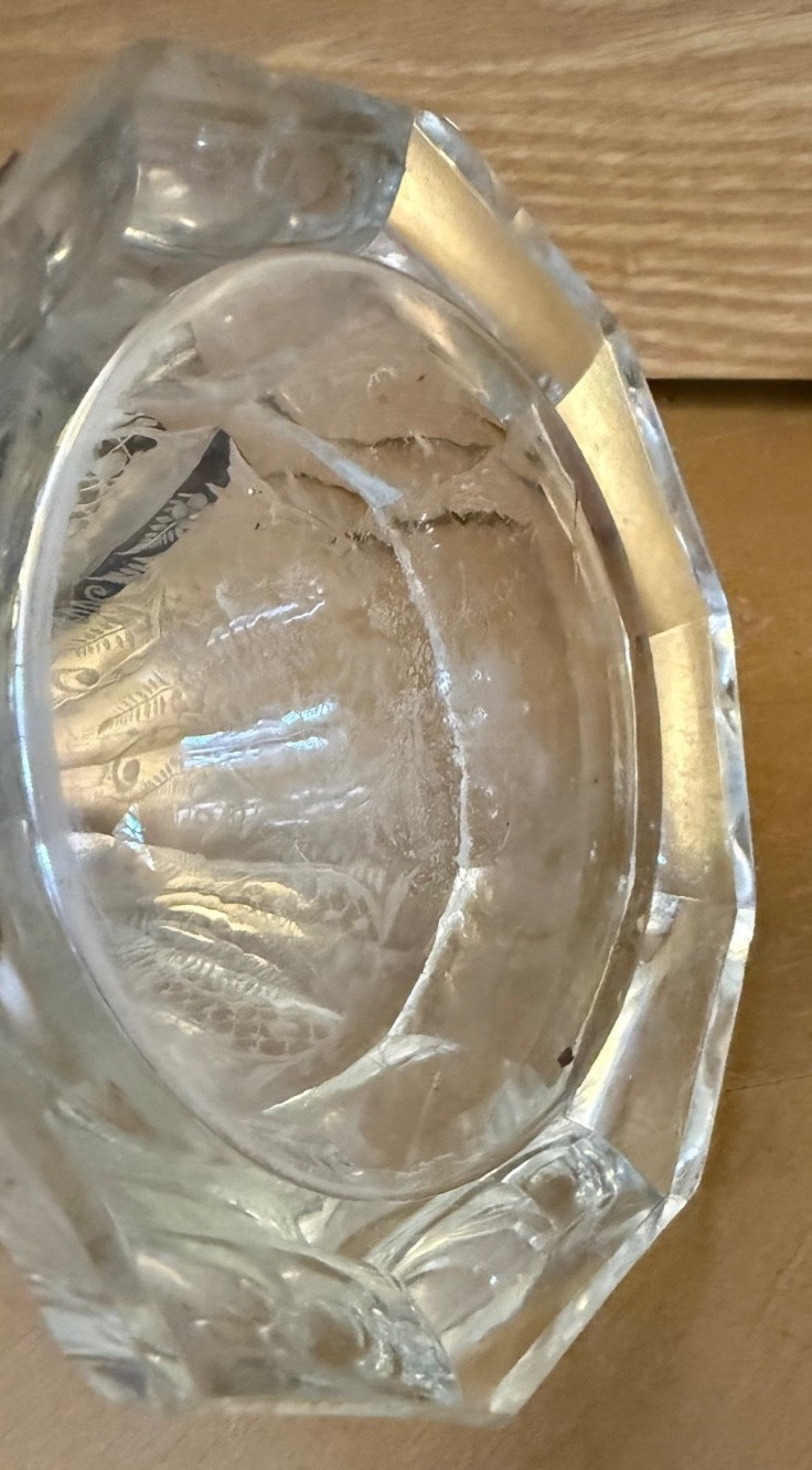 Antique German 925 Sterling Silver Cut Glass Decanter