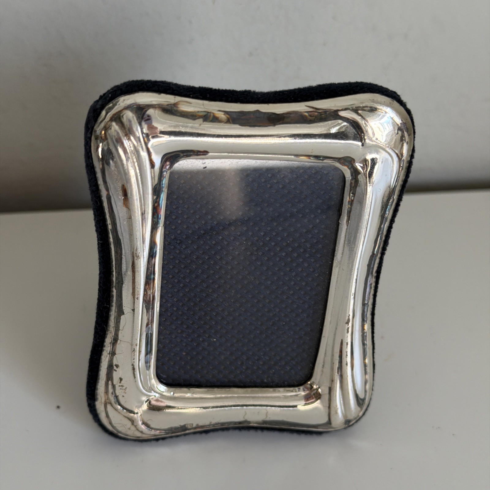 Vintage Sterling Silver 925 Small Frame Velvet 2x3 R 1÷2gv Riccio Argenti Italy