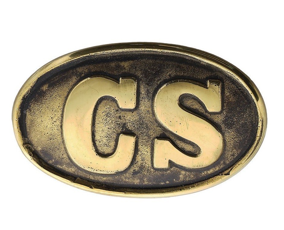 Civil War Belt Buckle Confederate States CS Brass Free Shipping