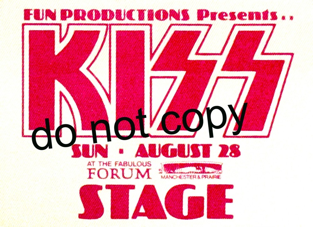 Kiss + Cheap Trick backstage pass. Los Angeles. Forum 8/28/77