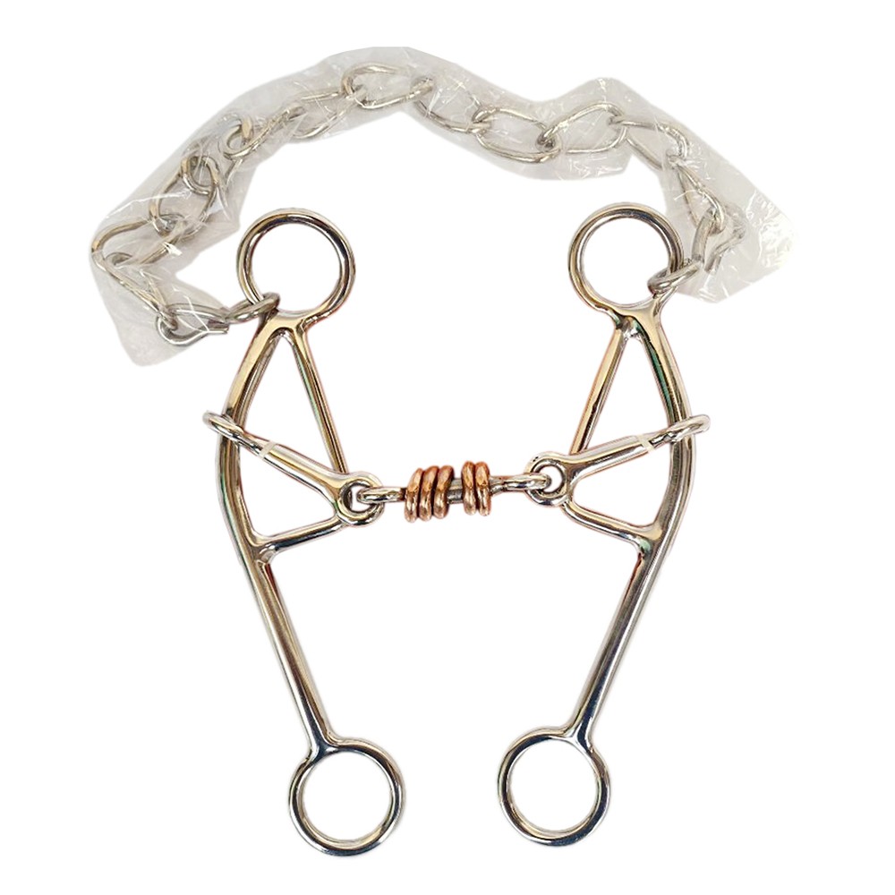 HILASON Gag Double Jointed Bit with Dogbone Copper Rollers Link | Horse Bits