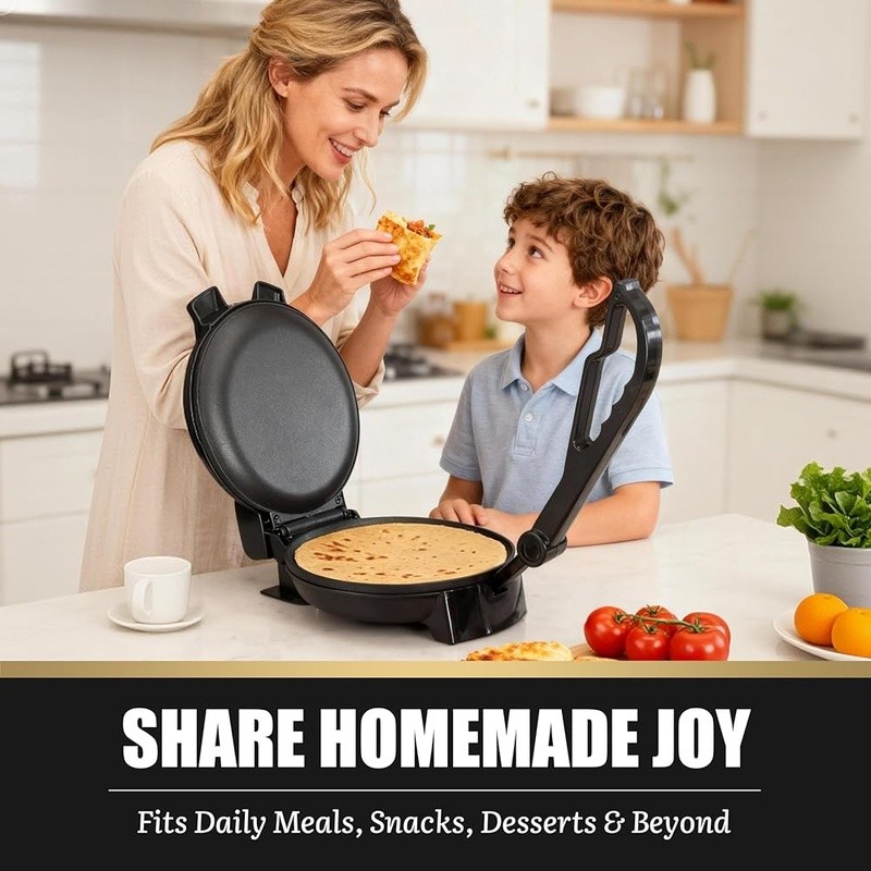 Electric Roti Maker Non Stick U-Shaped Plate Temperature Control Fast Heating US