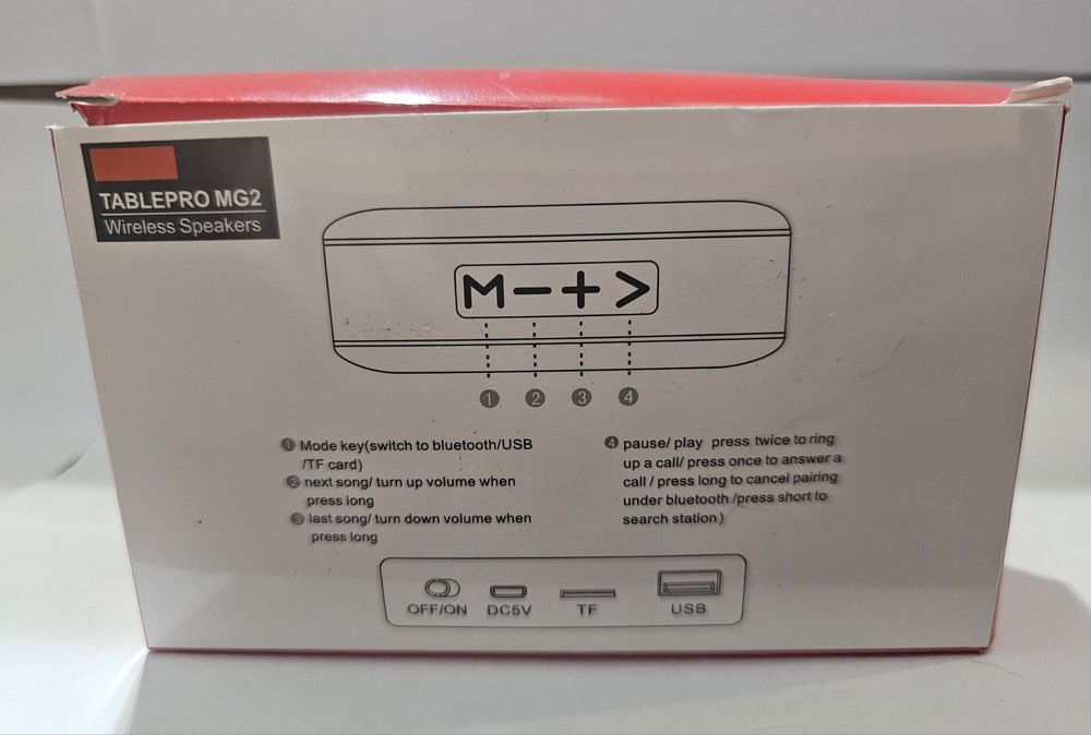 Tabletop Pro MG2 Mini Wireless Bluetooth USB Speaker In Red
