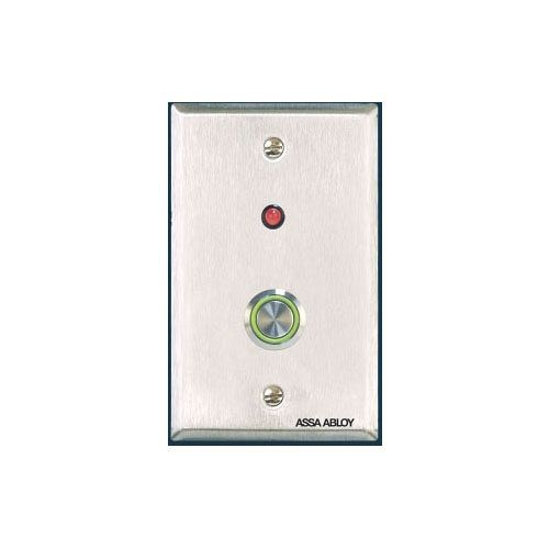 Securitron PB4L2, 1/2" Button, Momentary, Green, Illuminated Pushbutton, 1 pc
