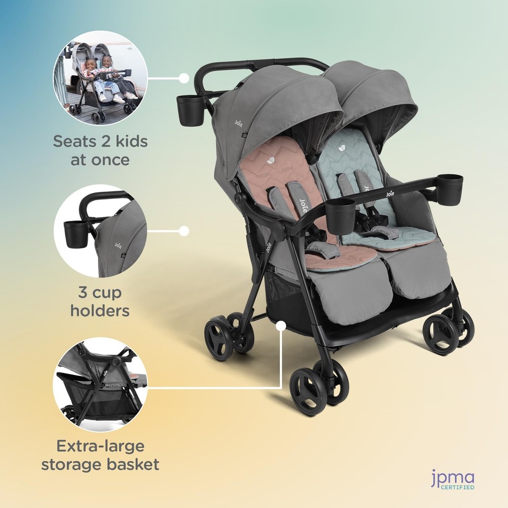Rosemary SidebySide Double Stroller Lightweight Compact Twins Siblings