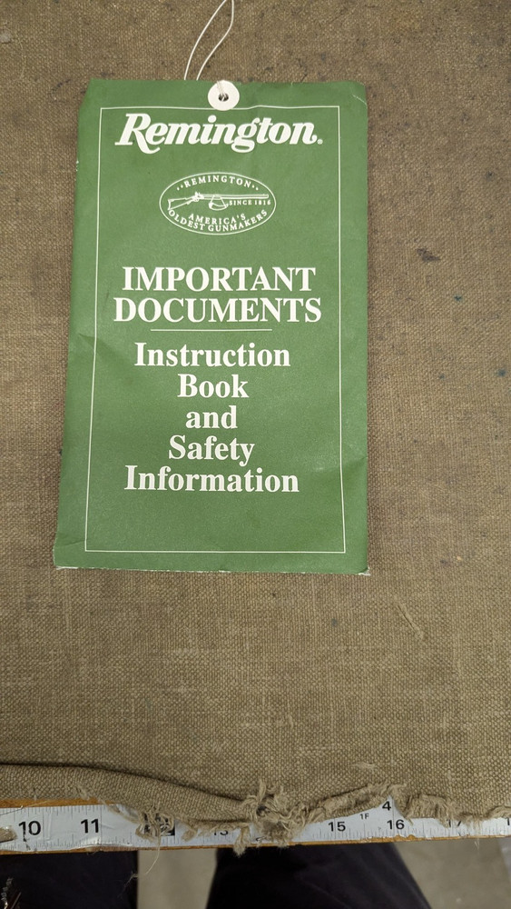 Instruction Manual, Vintage Remington Model 700 MLS Muzzleloader manual