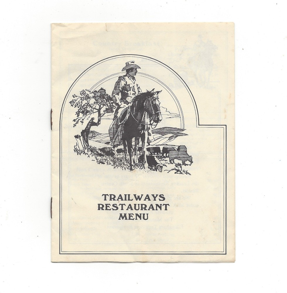 Effingham Trailways Restaurant Menu  Effingham, Il