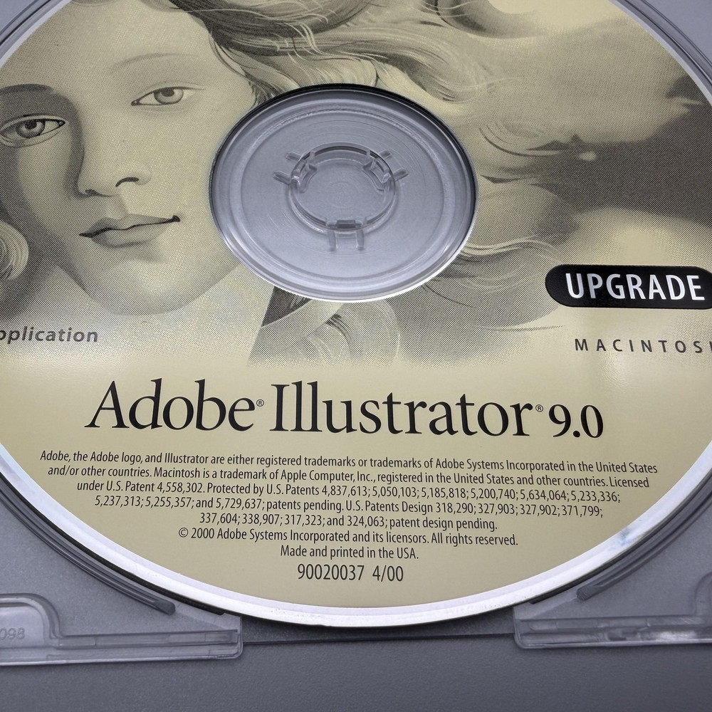 Vintage Adobe Illustrator 9.0 Macintosh Upgrade Application CD-ROM Mac Software