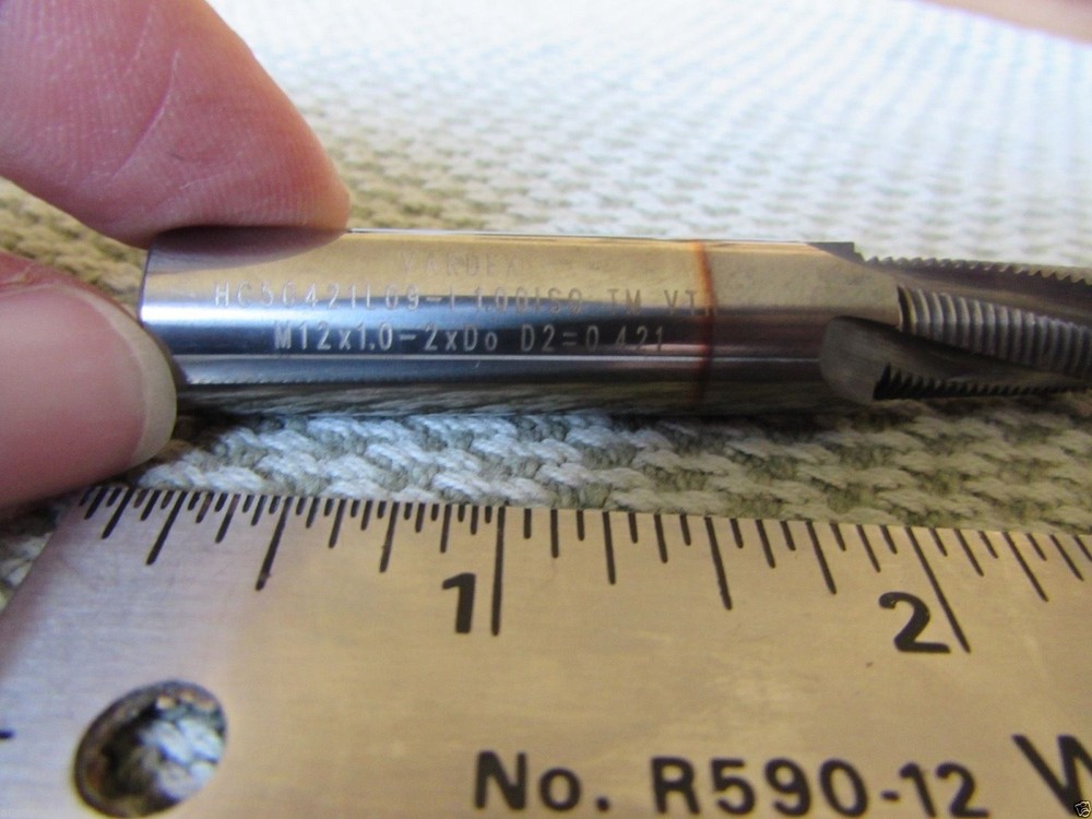 Vardex Solid Tungsten Carbide Thread Mill M12.0 x 1.0 Milling Tapping 1/2” Shank