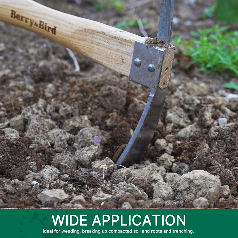 Berry&Bird Garden Pick Mattock Hoe Stainless Steel Pickaxe Hoe Garden Hand Tool