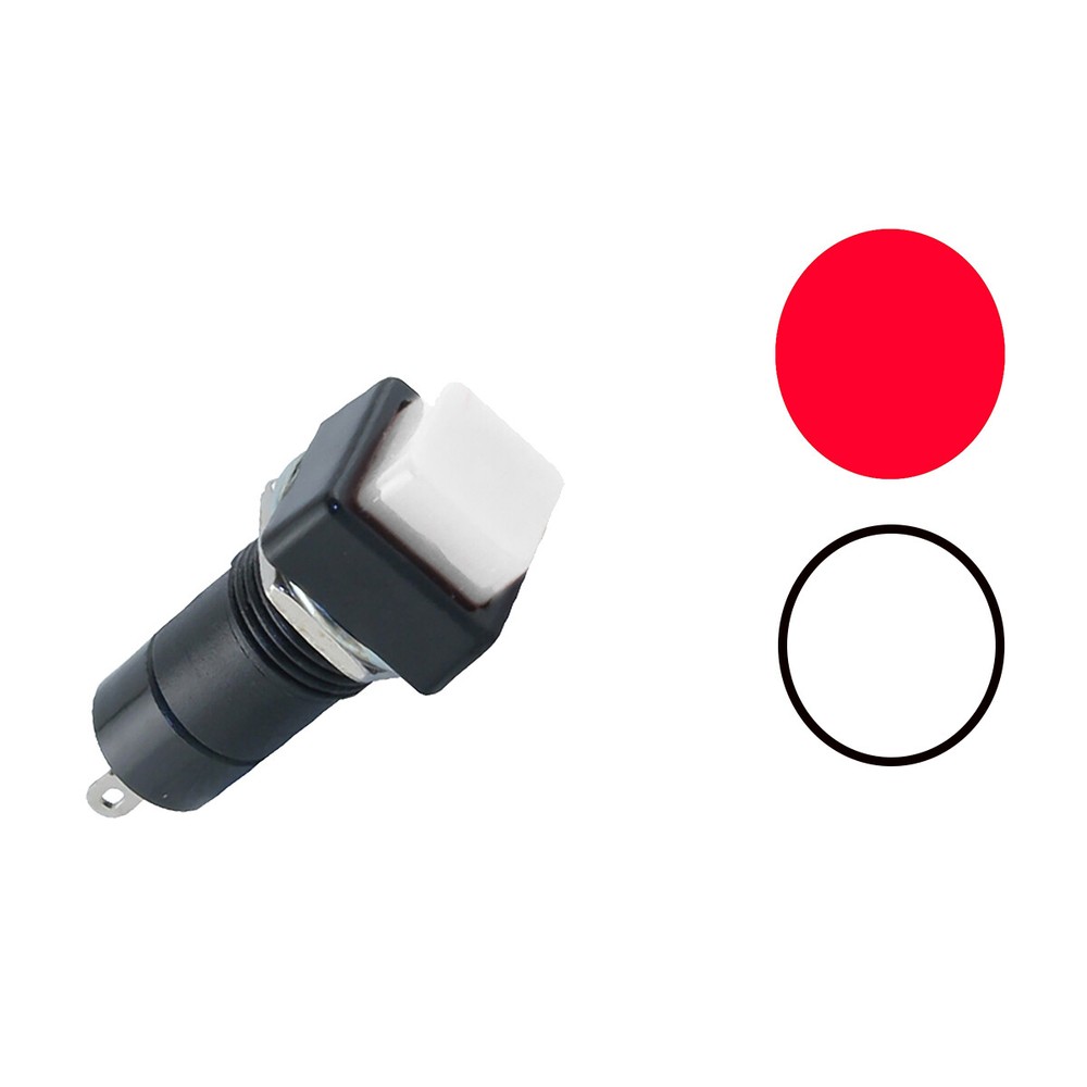 Pushbutton Square Miniature - Black Bezel - 49-0578