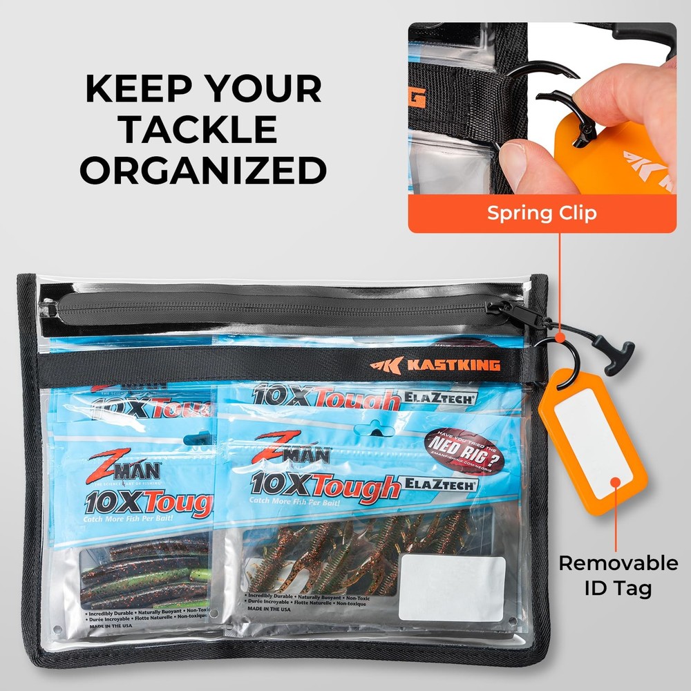 KastKing BaitShield Tackle Storage Bag, Fishing A: 2 Pack, Medium, Black