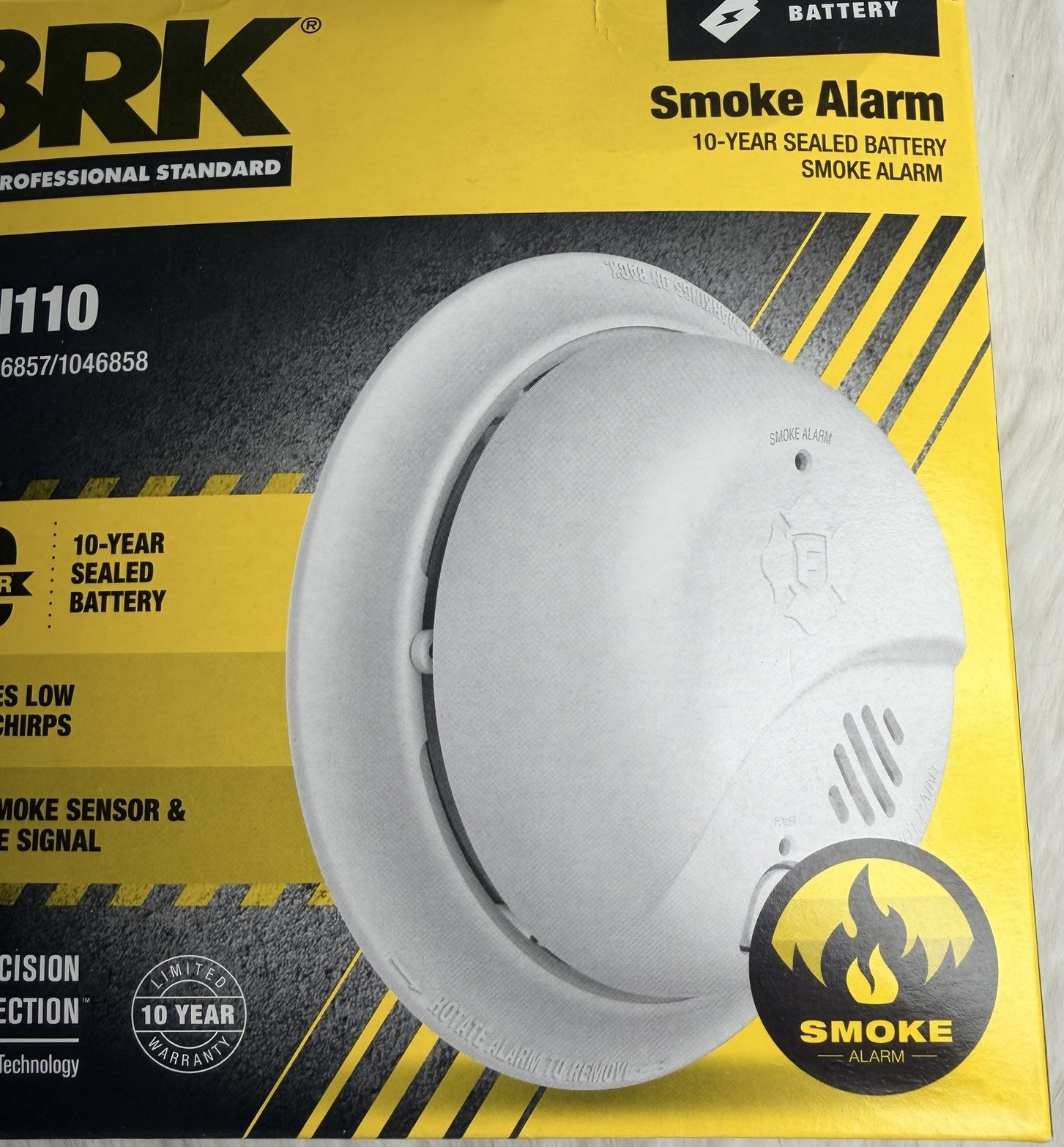BRK Smoke Detector 10 Year Sealed Battery SMI110 White New Open Box