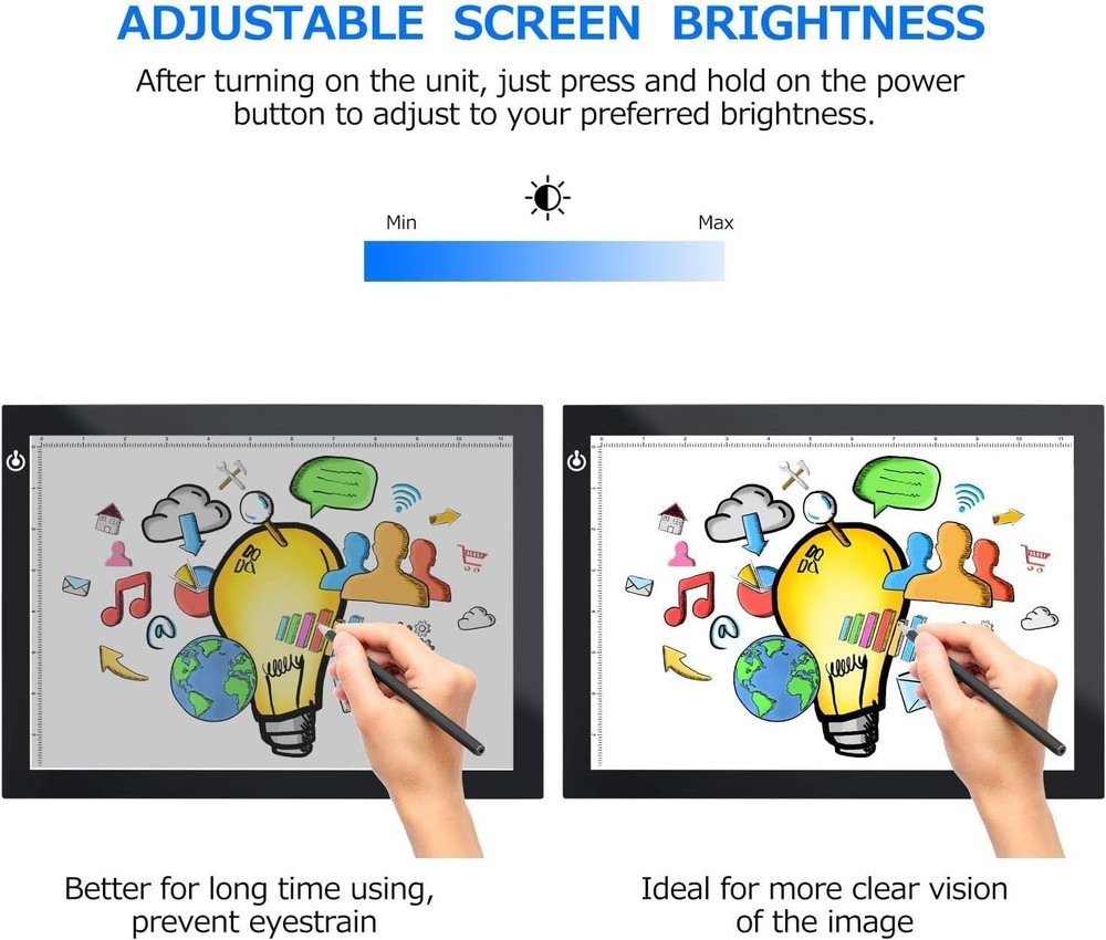 Versatile A4 Dimmable LED Tracing Light Pad - Perfect for Sketching & Stenciling