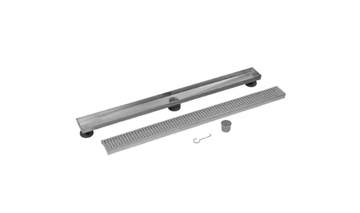 Oatey Designline 36 in. Stainless Steel Linear Shower Drain with Square Pattern