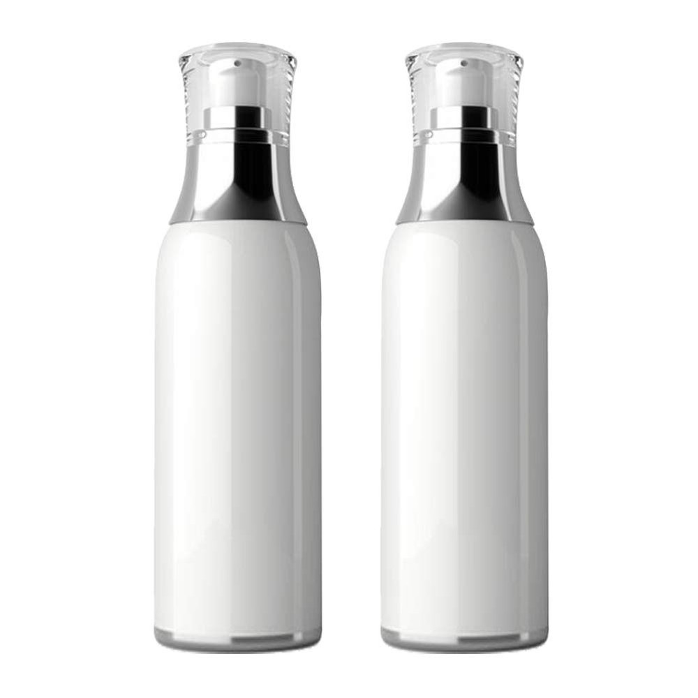 2pc White Acrylic Makeup Bottles 4oz