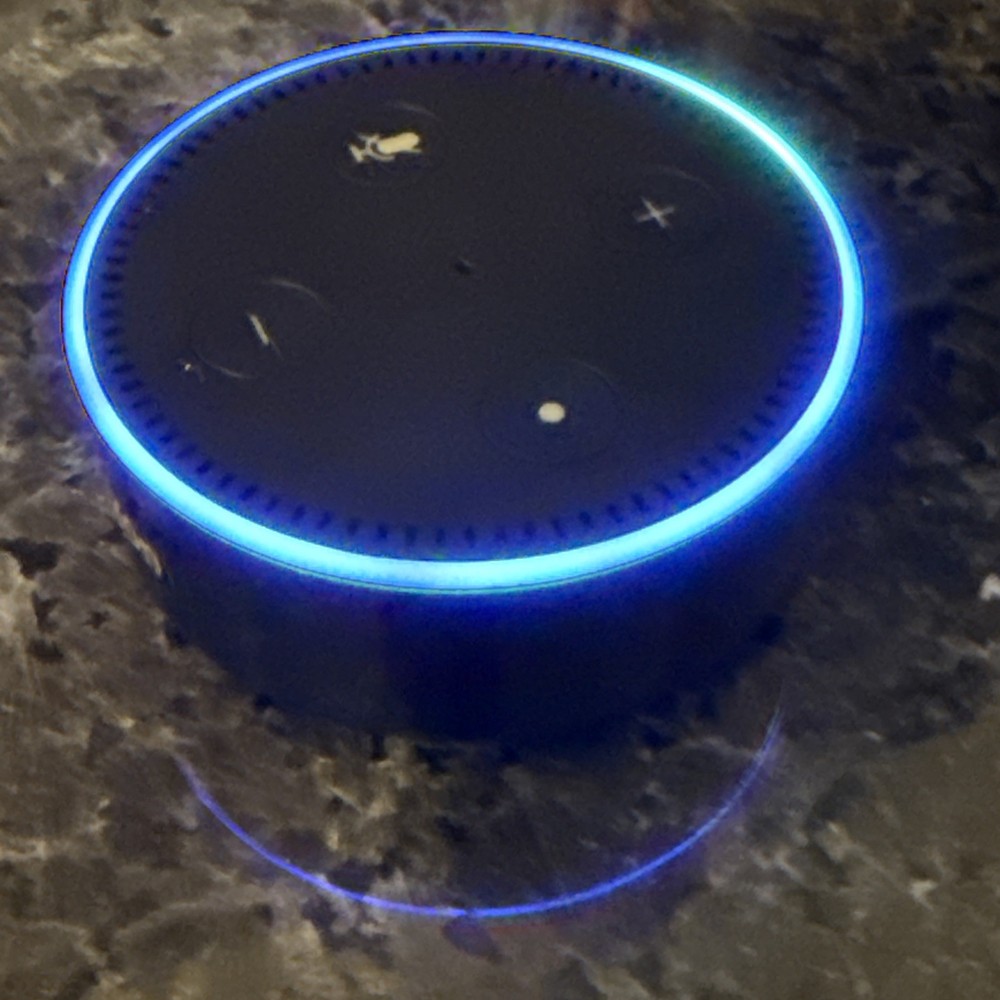 Amazon Echo Dot 2nd Generation Smart Speaker - Black (RS03QR) plus Adapter