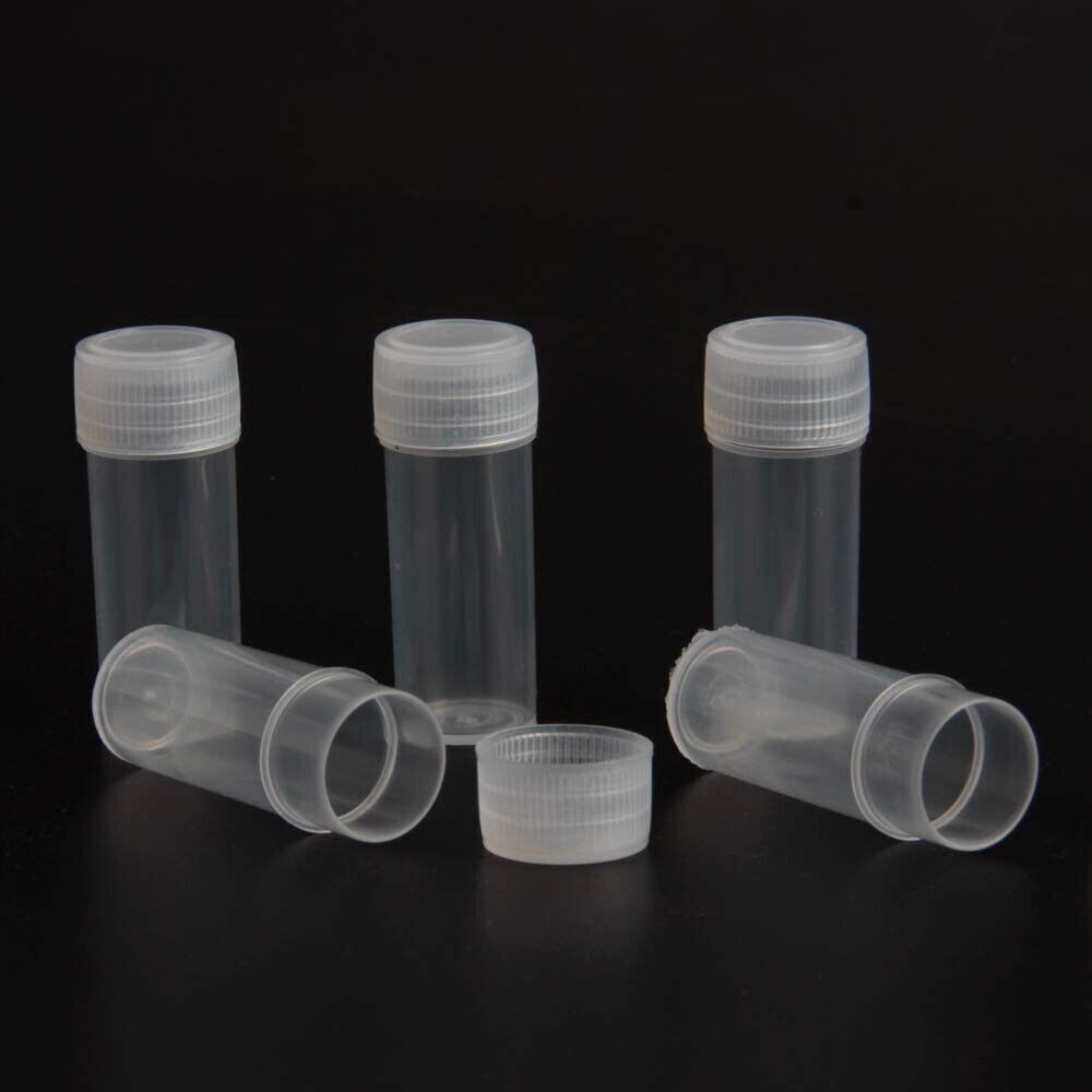 100pcs 5ml Mini Small Plastic Sample Bottles Test Tube Vials Storage Container