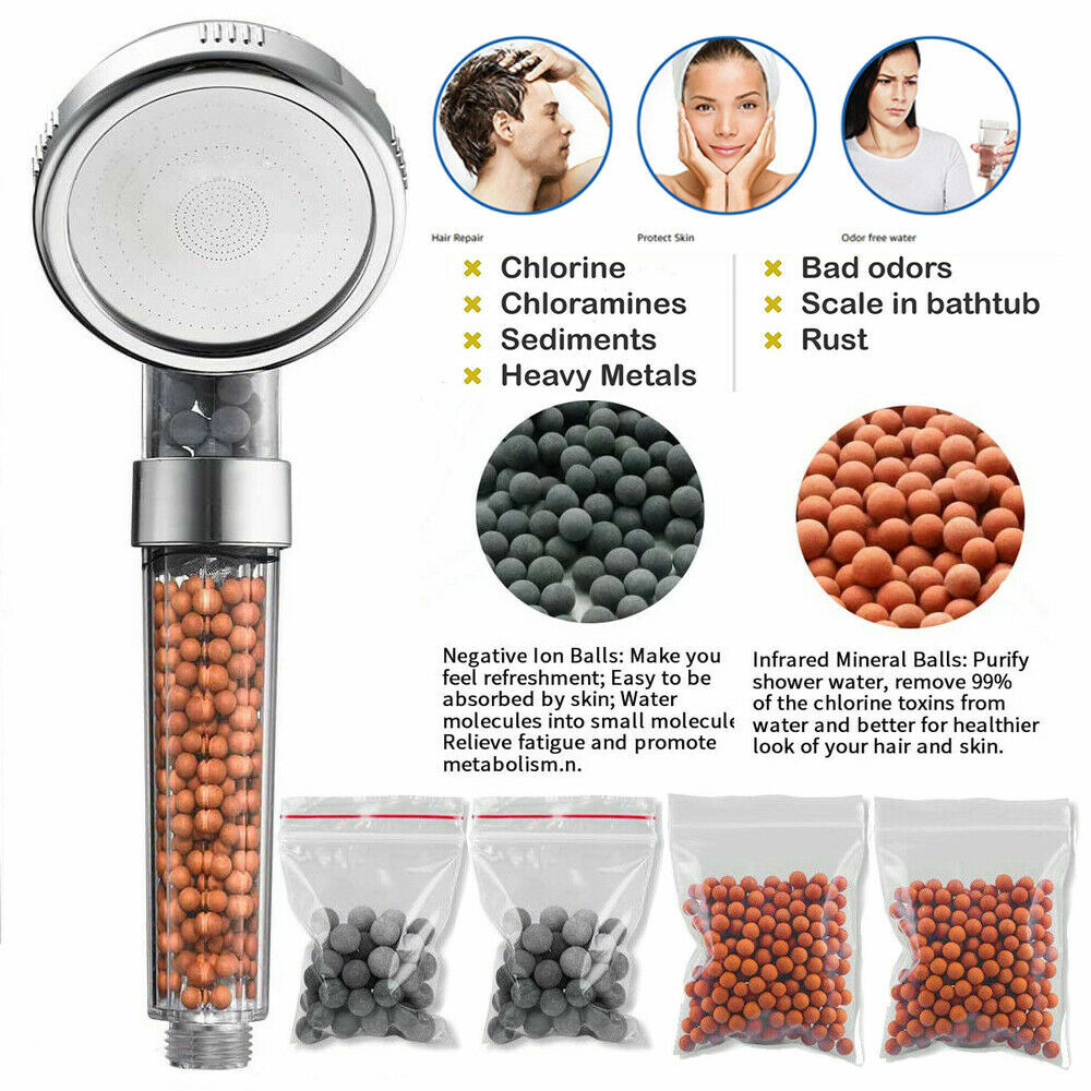 Nosame Shower Head Filter Filtration High Pressure Water Saving 3 Mode Function